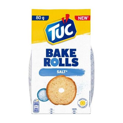 Pirított kenyérkarika, 80 g, TUC "Bake Rolls", sós