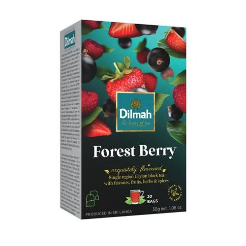 Fekete tea, 20x1,5g, DILMAH, erdei gyümölcs