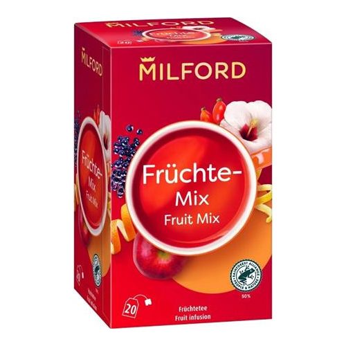 Gyümölcstea, 20x2,5 g, MILFORD "Fruitmix", vegyes gyümölcs