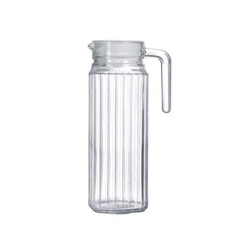 Üvegkancsó tetővel, szögletes, 1l