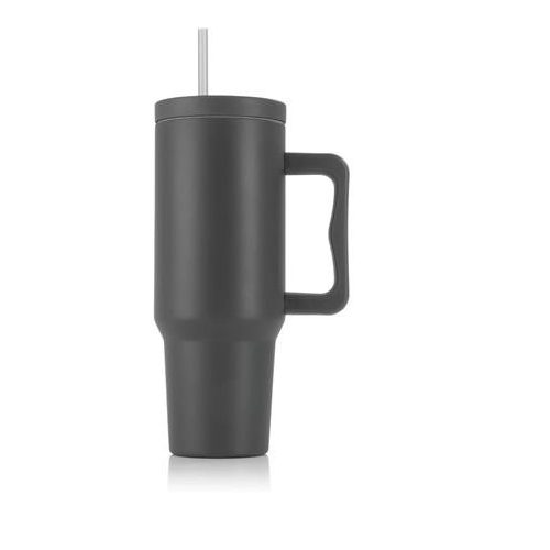 Termoszbögre, 1,2 l,  szívószállal, füllel, szürke