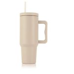 Termoszbögre, 1,2 l,  szívószállal, füllel, bézs