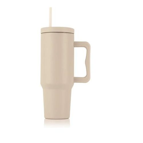 Termoszbögre, 1,2 l,  szívószállal, füllel, bézs