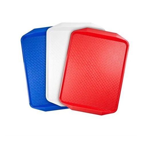 Tálca, műanyag, szögletes, 43x28 cm, fehér