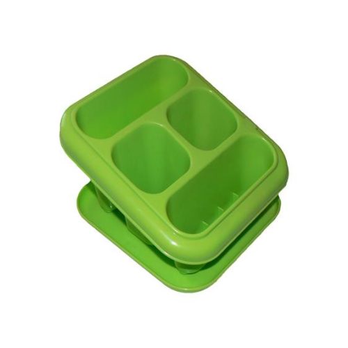 Evőeszköz tartó +alj, műanyag, álló, 18x16x13cm