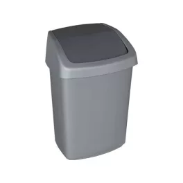   Billenős szemetes, 25 l, CURVER "Swing top", ezüst/grafit
