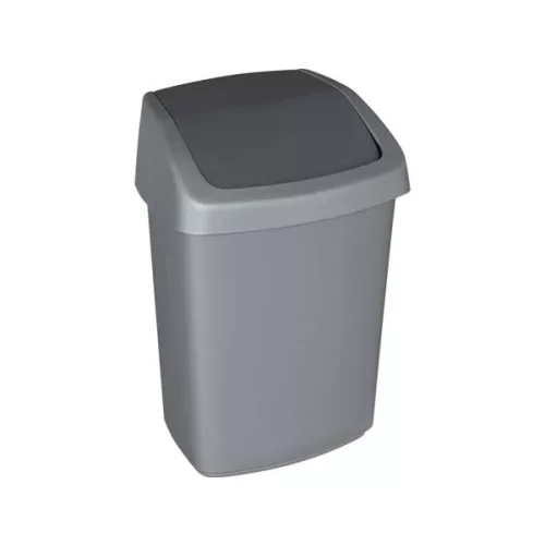 Billenős szemetes, 25 l, CURVER "Swing top", ezüst/grafit