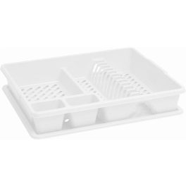 Edényszárító, tálcával, 45x38x8,8 cm, CURVER, fehér