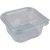 Ételtároló doboz, egybefedeles, műanyag, szögletes, 500 ml, 100 db, "Party", víztiszta