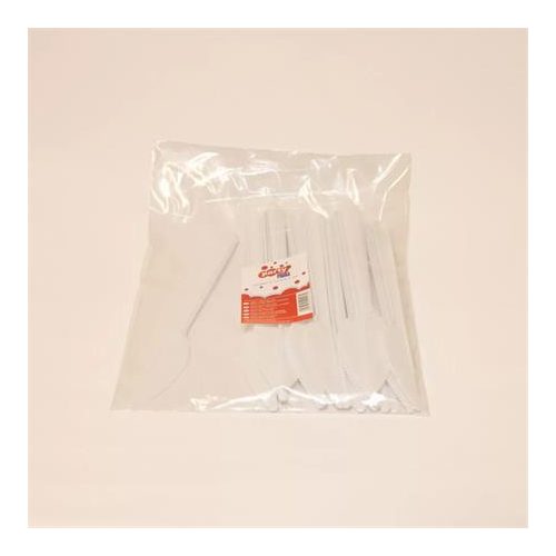 Kés, műanyag, többször használatos, 17 cm, 20 db "Prima", fehér