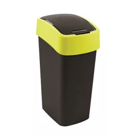   Billenős szemetes, 45 liter, CURVER "Pacific flip bin", fekete/sárga