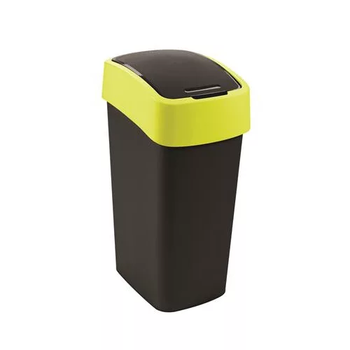 Billenős szemetes, 45 liter, CURVER "Pacific flip bin", fekete/sárga