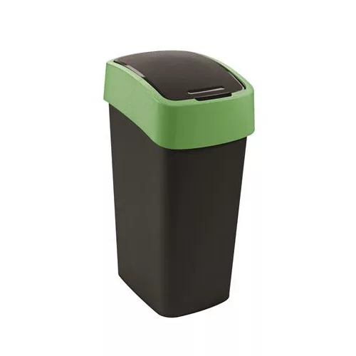 Billenős szemetes, 45 liter, CURVER "Pacific flip bin", fekete/zöld