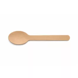Evőkanál, fa, egyszer használatos, 16 cm, 100 db
