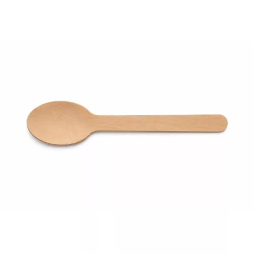 Evőkanál, fa, egyszer használatos, 16 cm, 100 db