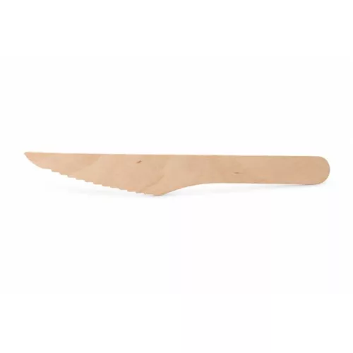 Kés, fa, egyszer használatos, 16 cm, 100 db