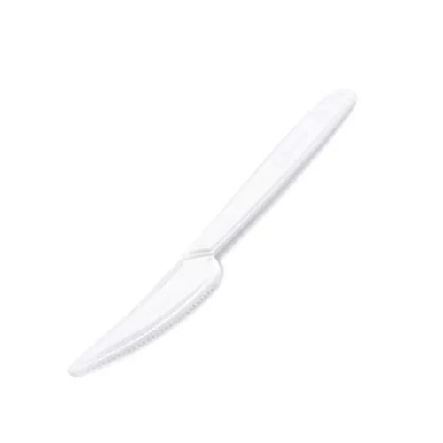 Kés, műanyag, többször használatos, 18 cm, 50 db, fehér
