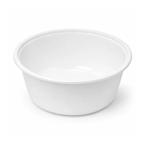 Műanyag leveses tányér, tetőzhető, 750 ml, 50 db, fehér
