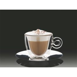   Cappuccinos csésze rozsdamentes aljjal, duplafalú, 2db-os szett, 16,5cl "Thermo"