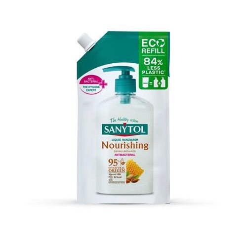 Folyékony szappan, utántöltő, 500 ml, SANYTOL, mandula