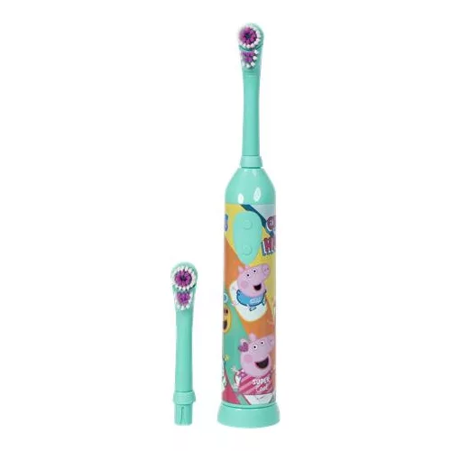 Fogkefe, elektromos, 2 pótfejjel, 3+, "Peppa Pig", zöld