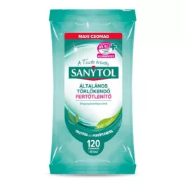   Fertőtlenítő törlőkendő, 60 db maxi/120 db standard, SANYTOL