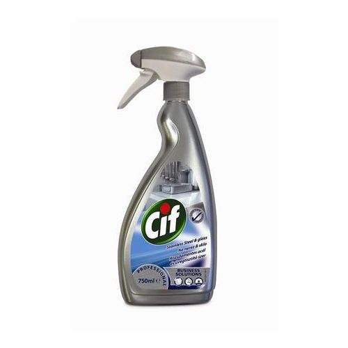 Rozsdamentes acél- és üvegtisztító szer, 750 ml, CIF