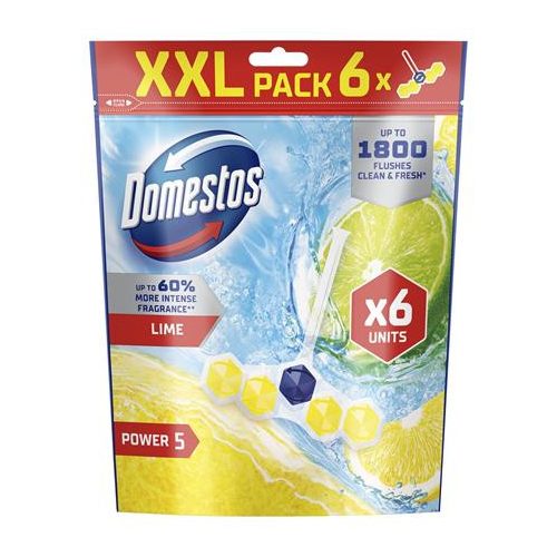 WC frissítő blokk, 6 db-os, DOMESTOS "Power 5", lime