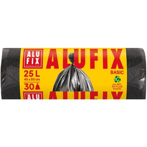 Szemeteszsák, 25 l, 30 db, 44x50 cm, 8 µ, ALUFIX "Economy", fekete