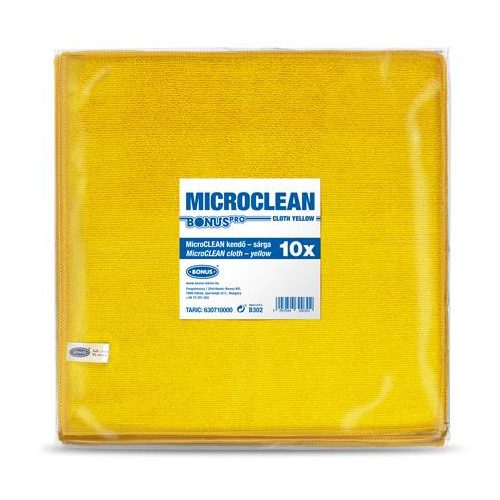 Törlőkendő, univerzális, 10 db, 32x32 cm, BONUS "MicroCLEAN", sárga