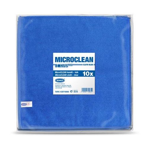 Törlőkendő, univerzális, 10 db, 32x32 cm, BONUS "MicroCLEAN", kék