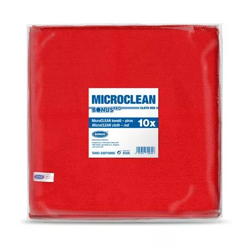 Törlőkendő, univerzális, 10 db, 32x32 cm, BONUS "MicroCLEAN", piros