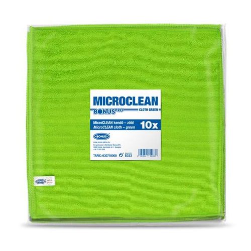 Törlőkendő, univerzális, 10 db, 32x32 cm, BONUS "MicroCLEAN", zöld