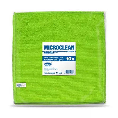 Törlőkendő, univerzális, 10 db, 32x32 cm, BONUS "MicroCLEAN", zöld