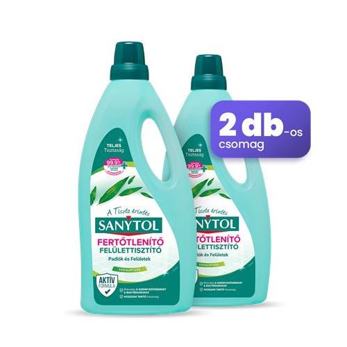 Felület tisztító- és fertőtlenítőszer, duopack, 2x1 l, SANYTOL, eukaliptusz