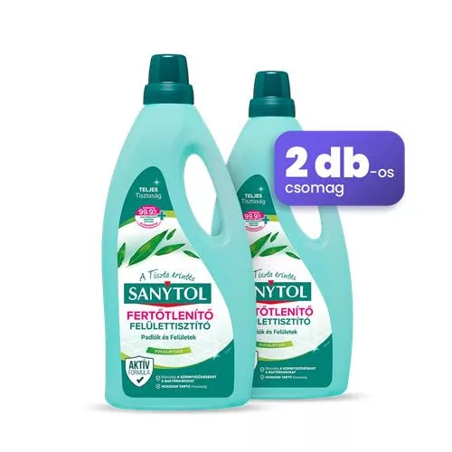 Felület tisztító- és fertőtlenítőszer, duopack, 2x1 l, SANYTOL, eukaliptusz