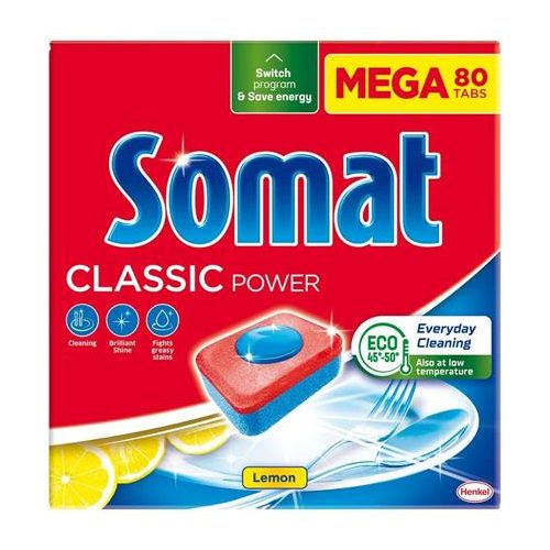 Mosogatógéptabletta, 80 db, SOMAT "Classic", lemon