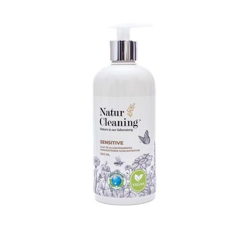 Mosogatószer koncentrátum, illat- és allergénmentes, pumpás, 500 ml, NATURCLEANING "Sensitive"