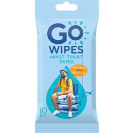 Toalettpapír, nedves, 10 db, GO WIPES "Comfort"