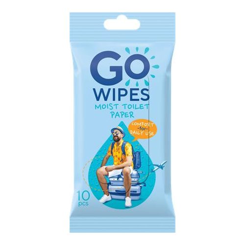 Toalettpapír, nedves, 10 db, GO WIPES "Comfort"