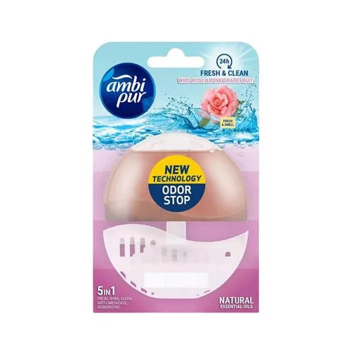 WC illatosító gél, 55 ml, AMBI PUR, rózsa és pink grapefruit