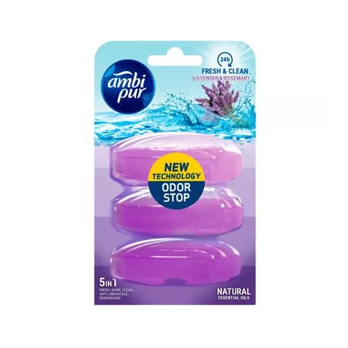 WC illatosító gél, utántöltő, 3x55 ml, AMBI PUR, levendula és rózsa