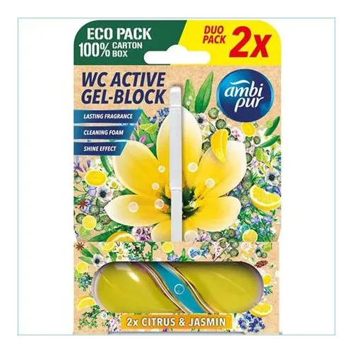 WC tisztító blokk, 45 g, AMBI PUR, vízi virágok