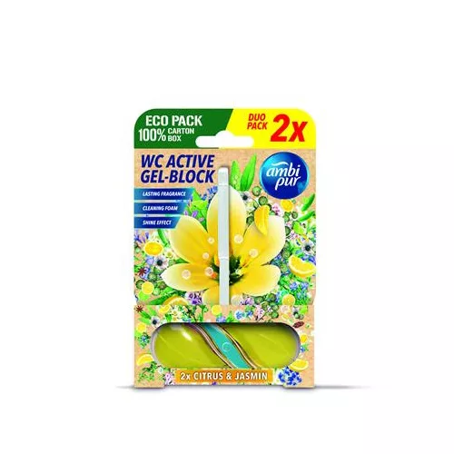 WC tisztító blokk, 2x45 g, AMBI PUR, citrus és jázmin