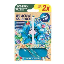 WC tisztító blokk, 2x45 g, AMBI PUR, vízi virágok