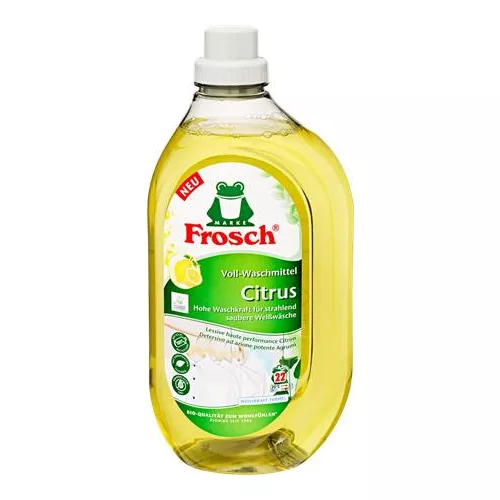 Mosógél, fehér ruhákhoz, 1,5 l, FROSCH, citrom