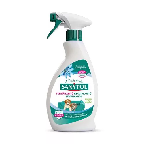 Kisállat szagsemlegesítő és fertőtlenítő spray, textíliákhoz, 500 ml, SANYTOL