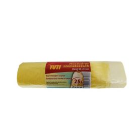   Szemeteszsák, zárószalagos, 25 l, 20 db, 50x55 cm, 12 µ, TUTI, sárga