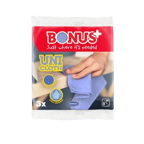 Törlőkendő, univerzális, perforált, 3 db BONUS "Uni Cloth"