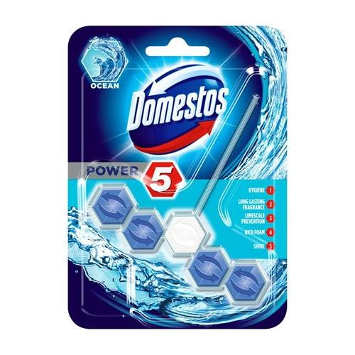 WC frissítő blokk, 1 db-os, DOMESTOS "Power 5", óceán